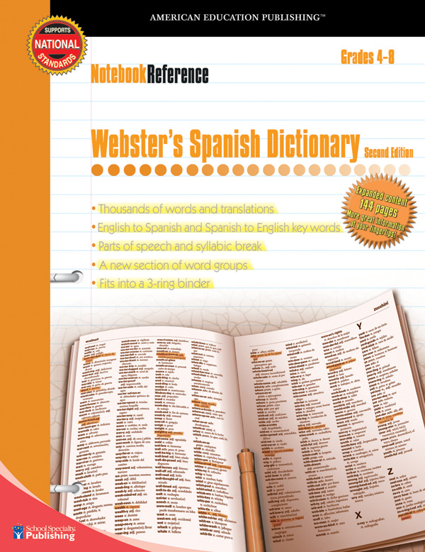 spanish english notebook dictionary